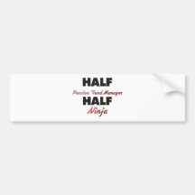 Halv pensionsfondchef halva Ninja Bildekal