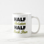 Halv rockstjärna för halv flygare kaffe mugg