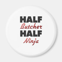 Halv slaktare halva Ninja Kylskåpsnagnet