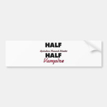 Halv vampyr för halv åkerbruk forskningforskare bildekal