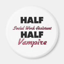 Halv vampyr för halv assistent för socialt arbete magnet för kylskåp