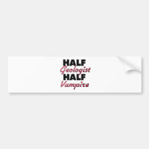 Halv vampyr för halv geolog bildekal