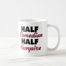 Halv vampyr för halv komiker kaffe muggar