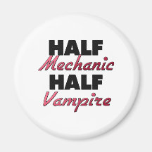 Halv vampyr för halv mekaniker magnet för kylskåp