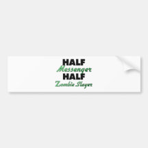 Halv ZombieSlayer för halv budbärare Bildekal