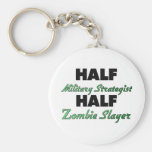 Halv ZombieSlayer för halv militär strateg Nyckelring