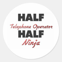 Halvan ringer operatören halva Ninja Rund Klistermärke