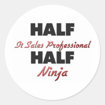 Halvt det Salar yrkesmässiga halva Ninja Runda Klistermärken