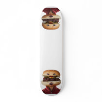 Hamburgarehuvudman över vit skate board decks