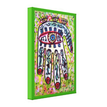Hamsa för Judaica Batikfirande affisch Canvastryck