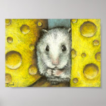 Hamster på en osthylla affischer