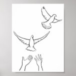 Händer som frigör duvor posters