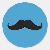 Handlebarmustasch Runda Klistermärken