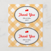 Hänger lös den diy bröllopgåvan för orange gingham flygblad