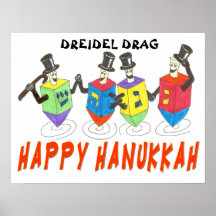 HANUKKAH DREIDEL FRIKTIONSAFFISCH