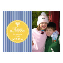 Hanukkah görar randig det Chanukah kortet (blått/g Kort För Inbjudningar