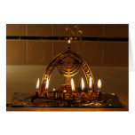 Hanukkah guld- glöd kort