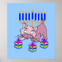 Hanukkah kattunge posters