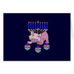 Hanukkah kattunge hälsnings kort