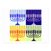 Hanukkah menora vykort