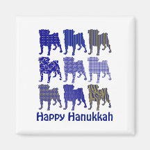 Hanukkah mops magnet för kylskåp