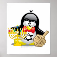 Hanukkah pingvin affischer
