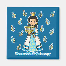 Hanukkah Princess Kylskåpsnagnet