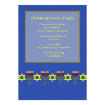 Hanukkah rosett bandinbjudan