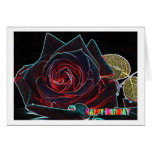 Happy Birthday Card with rose Karte