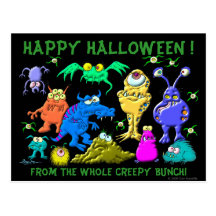 Happy halloween Fron den kusliga gruppen för helhe Vykort