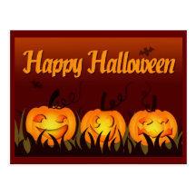 Happy halloween - pumpor vykort