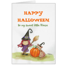 Happy halloween till min brorsdotter hälsningskort