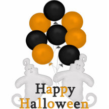 Happy halloweenspöke med ballonger photo cutout