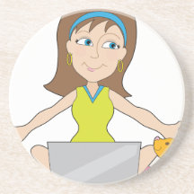 Happy Laptop Lady Coaster