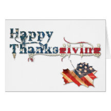 happy thanksgiving (nedgångflagga) kort