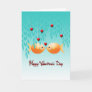 Happy Valentine's Day Asian Goldfish Koi kort