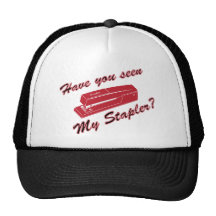 Har du sett min häftapparat? trucker keps