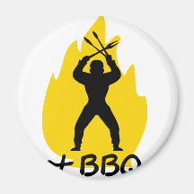harBBQ? med flamma symbolen Kylskåpsnagnet