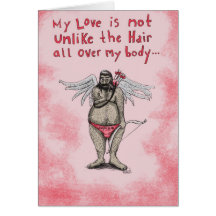 Hårig Cupidvalentines Hälsningskort