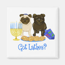 HarLatkes?  Hanukkah mopsmagneter