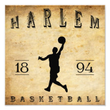 Harlem New York basket 1894 Fotografiska Tryck
