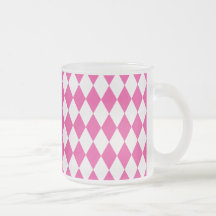 Harlequinshock rosa och vit mugg