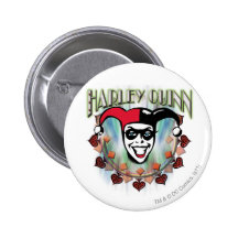 Harley Quinn - ansikte och logotyp Knapp