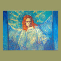Härlig målning för härlig ängelkonst av Van Gogh inbjudningar