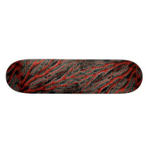 Härlig scharlakansröd havsfläkt anpassad skate board