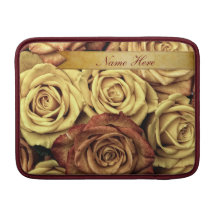 Härliga eleganta vintagegul ros med bandet sleeve för MacBook air