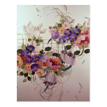 Härligt musikfält vykort