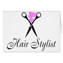 Hårstylist (sax/rosor) hälsningskort