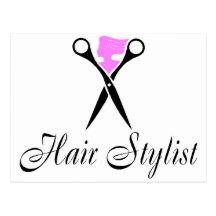 Hårstylist (sax/rosor) vykort