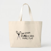 Hårstylister har mer roligt tote bags